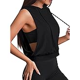 Remidoo Sleeveless Hoodies for Women Hooded Tank Workout Crop Top Open Side Athletic Gym Tops