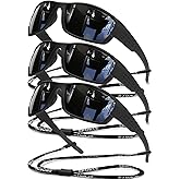 SQOQS Polarized Sports Sunglasses Men UV400 Protection Lightweight Wrap Around Goggles for Cycling Fishing Driving Running