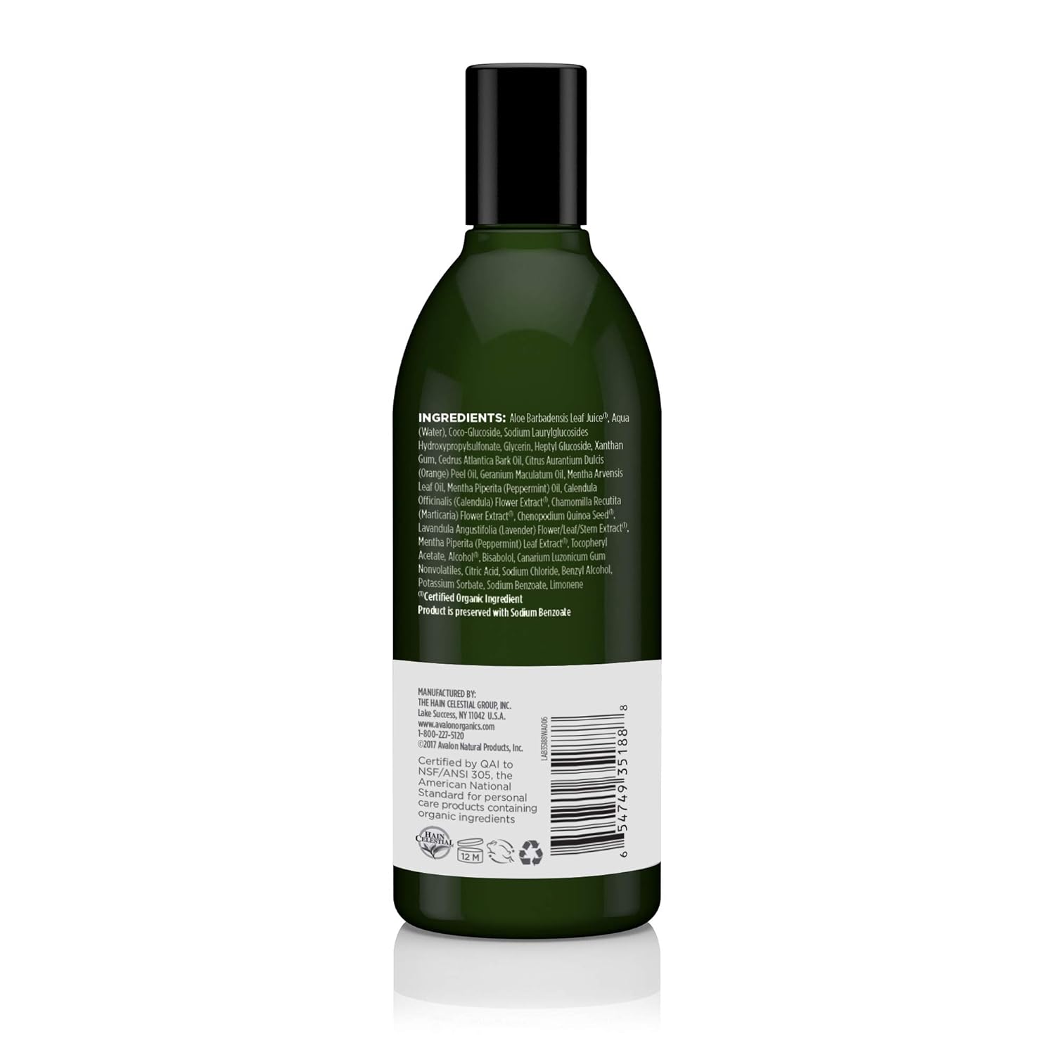 Avalon Organics Bath & Shower Gel, Revitalizing Peppermint, 12 Fluid Ounce: Beauty