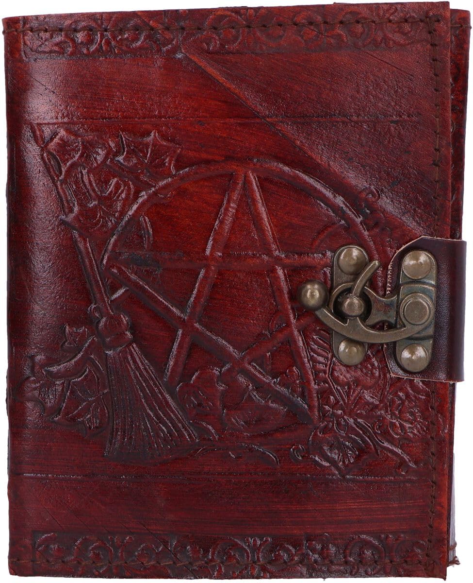 Nemesis Now Pentagram Embossed Leather Journal With Lock 20cm Brown