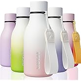 BJPKPK Insulated Water Bottles, 12oz Stainless Steel Metal Water Bottle with Strap, BPA Free Leak Proof Jugs, Mugs, Flasks, Reusable Thermal Flasks for Sports & Travel, Graceful Pink