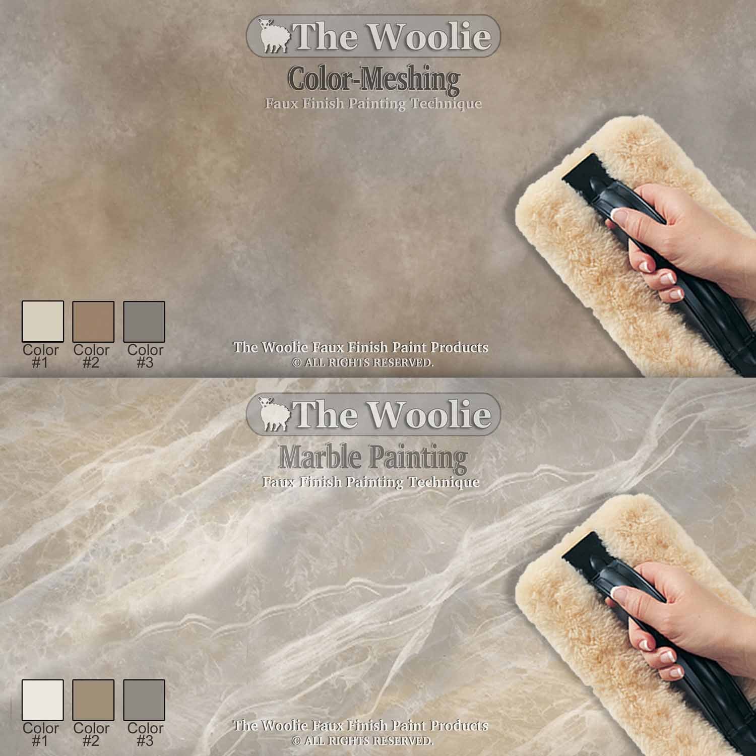 Painting 3/4 inch Nap VALUE 2PACK Natural Sheepskin/Lambswool Faux