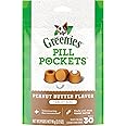 Greenies 4 Pack Of Peanut Butter Flavor Pill Pockets for Dogs, Approximately 30 Pockets Per Pack