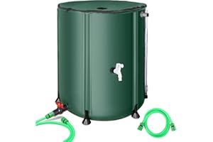 MATALDE Rain Barrel Water Collection System 53 Gallon - Collapsible Portable Water Storage Tank,Rainwater Collect System Downspout, Water Catcher Container with Filter Two Spigots and Overflow Kit