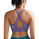 RUNNING GIRL Sports Bra for Women High Support, Molded Cup High Impact Sports Bras with Sewn in Pads Strappy Running Bra