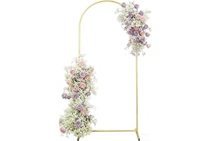 6FT Wedding Arch Backdrop Stand, Balloon Arch Stand, Gold Metal Wedding Arches for Ceremony, Metal Arch Backdrop Stands for B