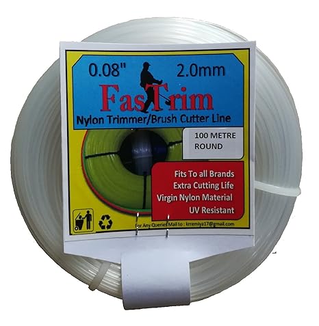 Fastrim Brand 2.0mm (0.08 inch) 100 metre Round/White/Grass Trimmer line