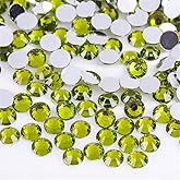 1000 Pieces SS20 5mm Flatback Rhinestones Clear Glass Round Gems Crystals for Nail Art DIY Crafts Clothes Shoes Bags （Olive Green）