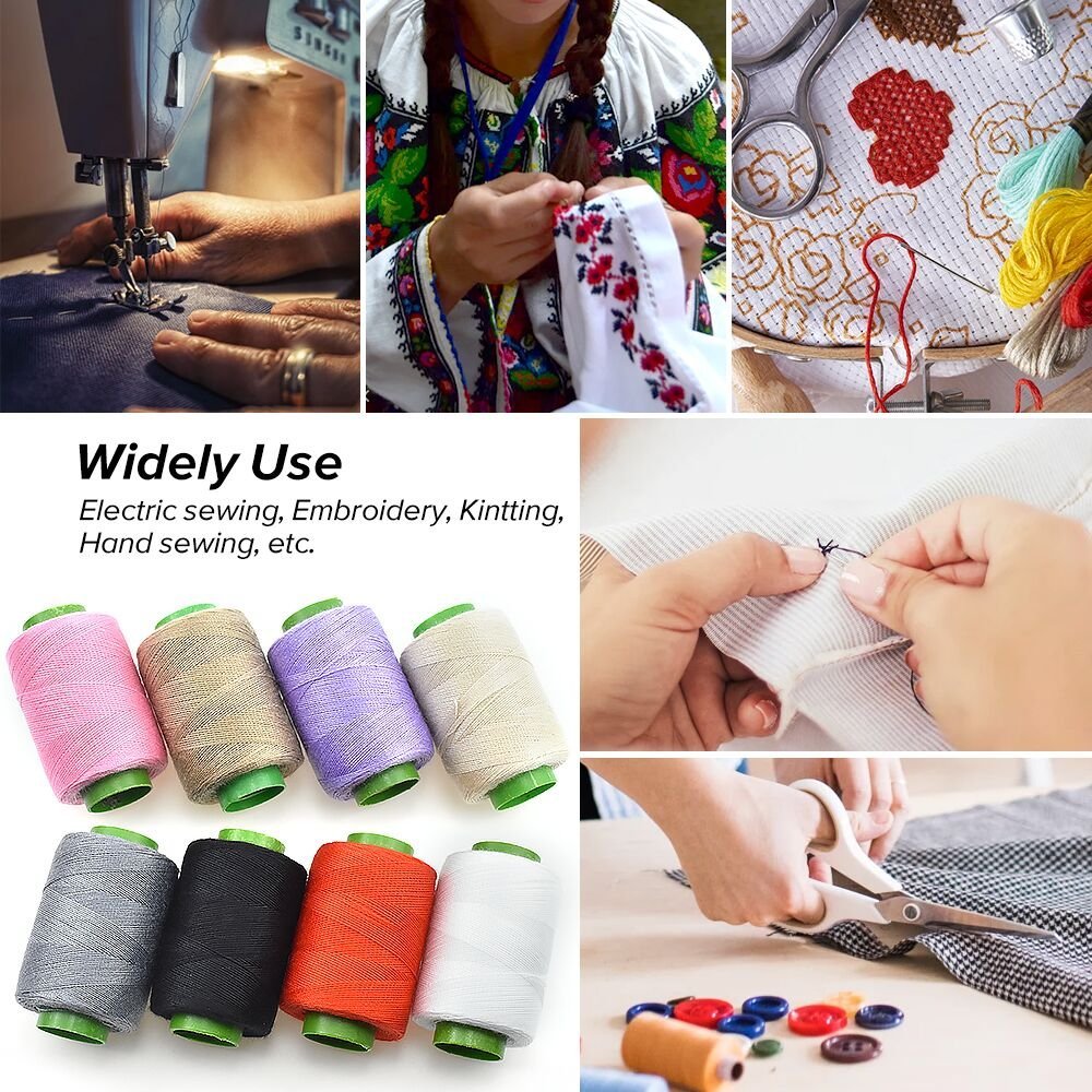 96Colors Sewing Thread Assortment Coil 250 Yards Each, Sewing Kit All Purpose Polyester Thread for Hand (96 Mixed Colors)