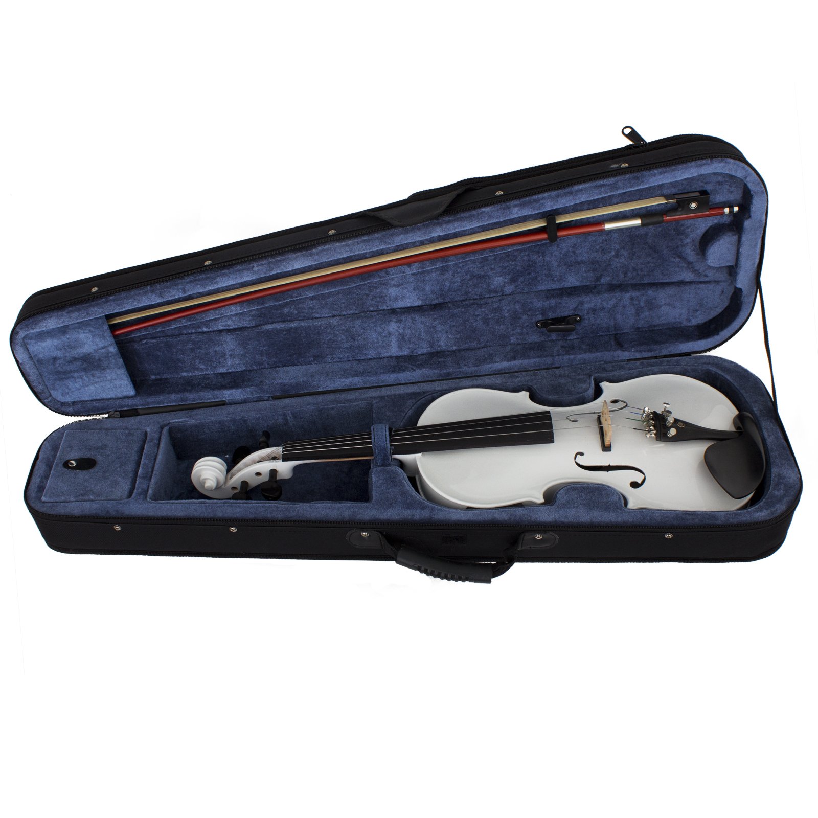 Cecilio 4/4 CVNAE-White+SR Ebony Fitted Acoustic/Electric Violin in Pearl White