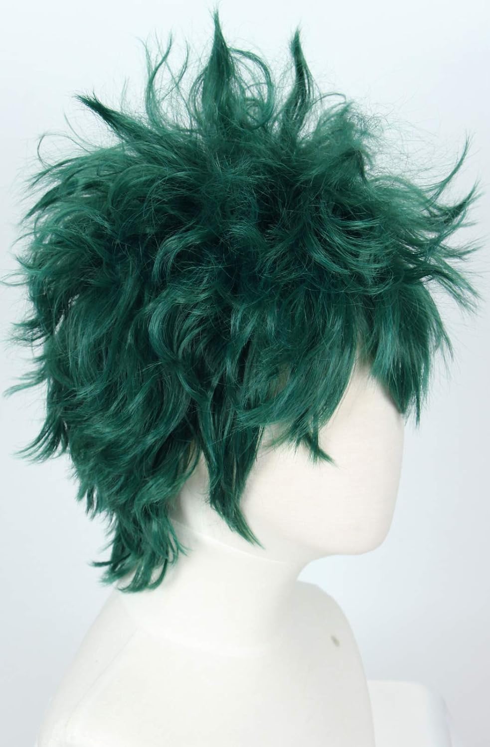 Linfairy Short Green Curly Wig Halloween Costume Cosplay Wig, 54 cm - Image 5