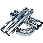 Wood Stove Pipe Flue Extension Stainless Steel Chimney, Diameter 2.36inch, 4 Straight with 1 Elbow