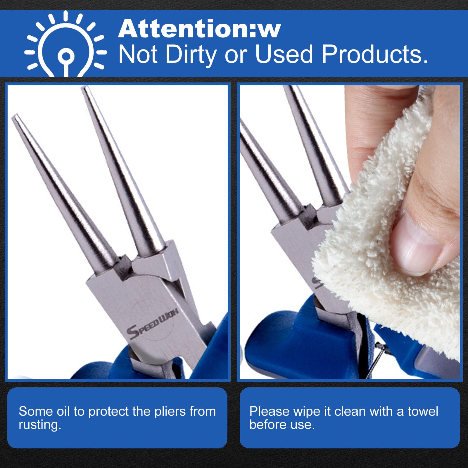 SPEEDWOX 5 Inch Round Nose Pliers - Mini Ultra Tapered Jaw Precision Nippers with Spring - Ideal for Small Jewelry Making & Crafting