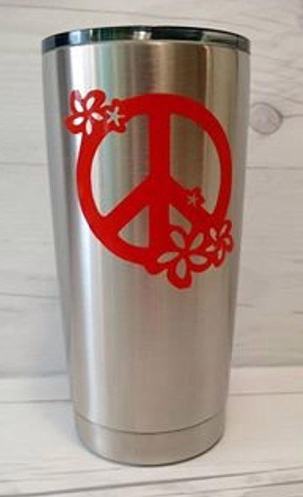 Peace Sign Flowers Vinyl Decal Stickers
