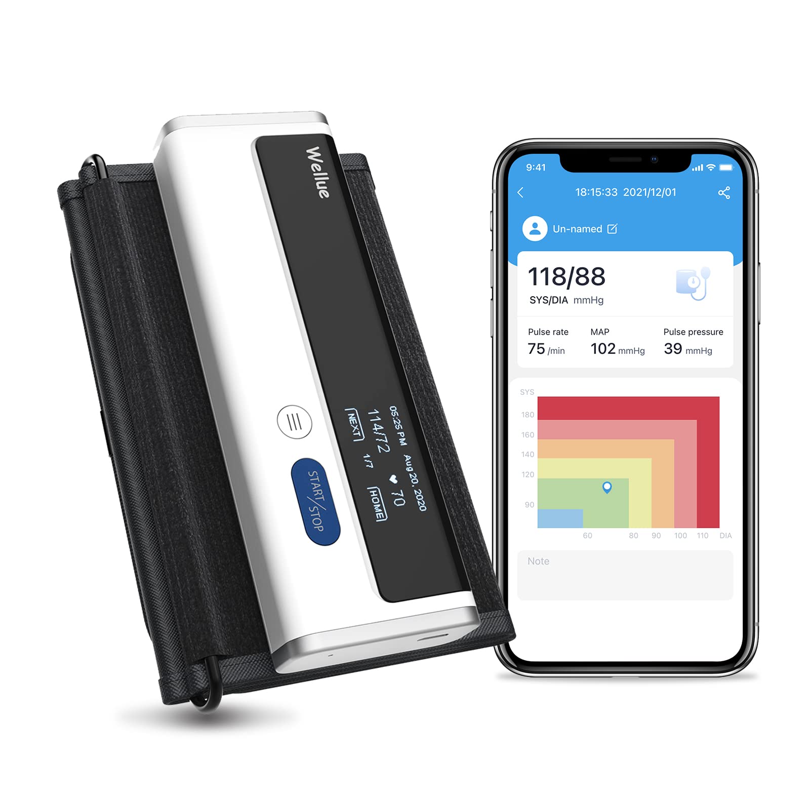 Armfit Upper Arm Blood Pressure Machines for Home Use Bluetooth, Digital Automatic Blood Pressure Monitor with Large Cuff, Portable Wireless Cuff On The Go with Apple & Android APP Apple Health