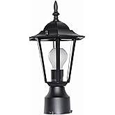 Maxim Lighting 3001CLBK Cast-1 Light Outdoor Pole/Post Mount in Early American Style-7 Inches Wide by 16 inches high, Finish 