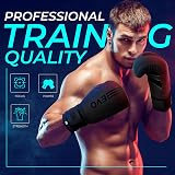 EVO Fitness Boxing Gloves Matte Black 12 OZ with Hand Wraps Unisex view 5