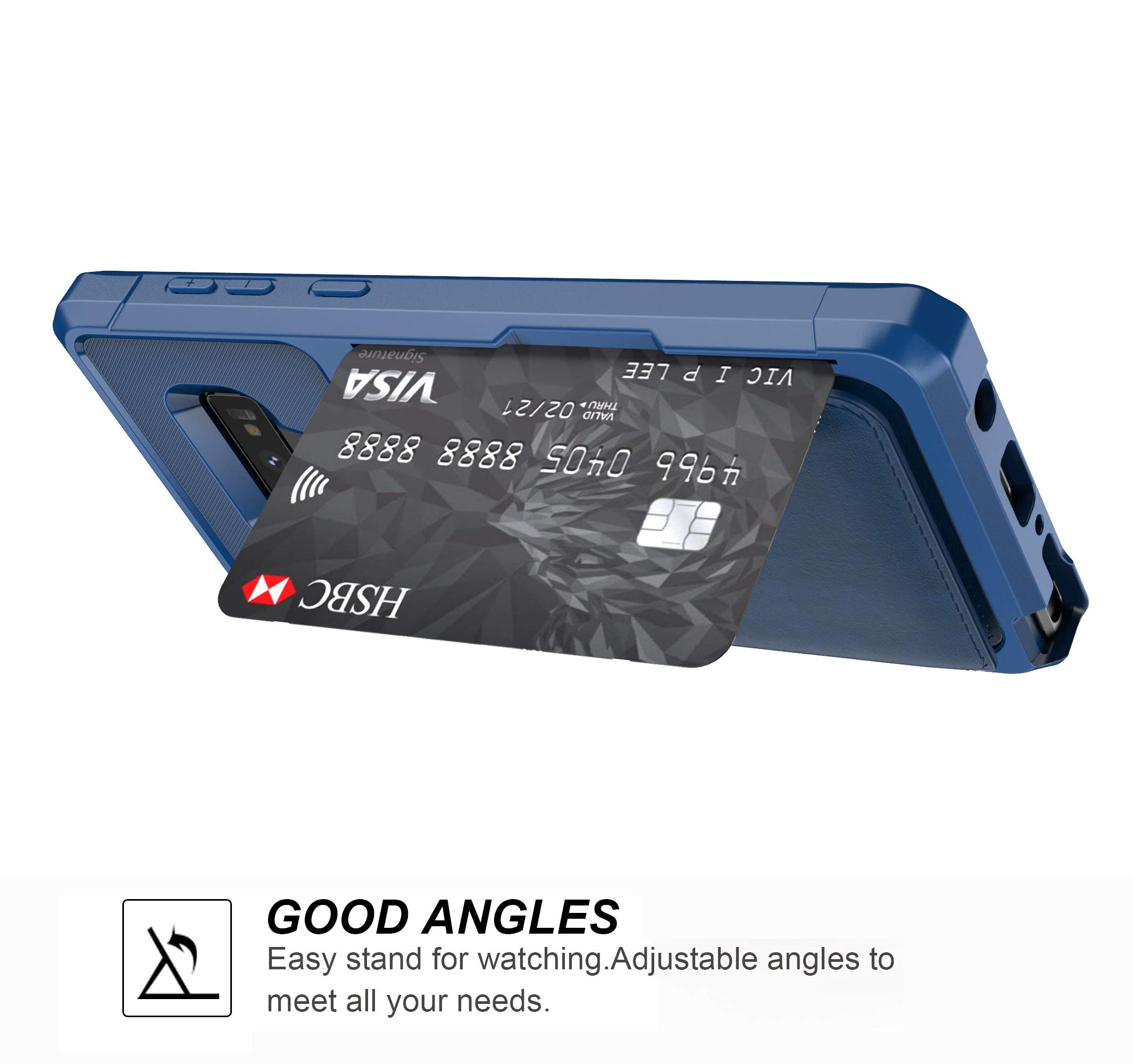 Galaxy Note 9 Wallet Case, Sumsung Note 9 Flip Leather Kickstand Fit Magnetic Wireless Car Charger Mount Slim Durable Shockproof Protective Card Slots Holder Case Cover (Red)