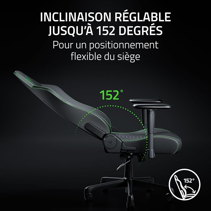 Iskur V2 X NewGen - Fauteuil Gaming Ergonomique Respirant et Confortable - Cuir EPU 2e gen avec Technologie Cooltouch - Soutien Lombaire intégré - Arches d’épaule Larges | Noir