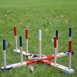 JacJoe All Pro Wooden Ring Toss Games Premium Quoits Garden Game Set (Large) view 3
