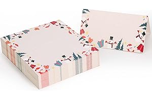 Aboofx Christmas Place Cards, 36 Pieces Christmas Place Cards for Table Setting, Food Tent Labels, Easy Folding Table Tent Cards for Christmas Decoration Christmas Holiday Dinner Party