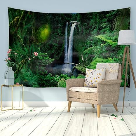 Amazon Co Jp Gettoget ファンタジー 漫画 イラスト タペストリー トリッピー カラフル プリント ワンダーランド 自然 風景 タペストリー 壁掛け 59 1 X 78 7 ホーム キッチン