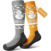 Pecube Kids Ski Socks 2/3 pairs Thermal Thick OTC Snow Socks for Boys Girls Toddler Skiing Snowboard Skating