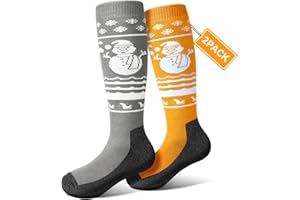 Pecube Kids Ski Socks 2/3 pairs Thermal Thick OTC Snow Socks for Boys Girls Toddler Skiing Snowboard Skating