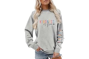 Kindness Crewneck Sweatshirts for Womens Kindness is Free Sprinkle It Everywhere Sleeve Tops for Teen Girls