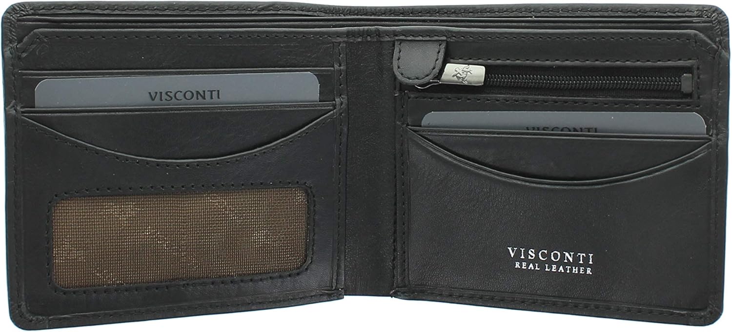 VISCONTI Tuscany Collection Francesca Leather Wallet with RFID Protection TSC46 Black