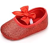 myppgg Baby Girls Mary Jane Flats Sparkly Bowknot Princess Dress Crib Shoes Non-Slip for Toddler First Walkers
