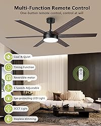 Vaczon 60 Inch Large Ceiling Fans with Lights and
