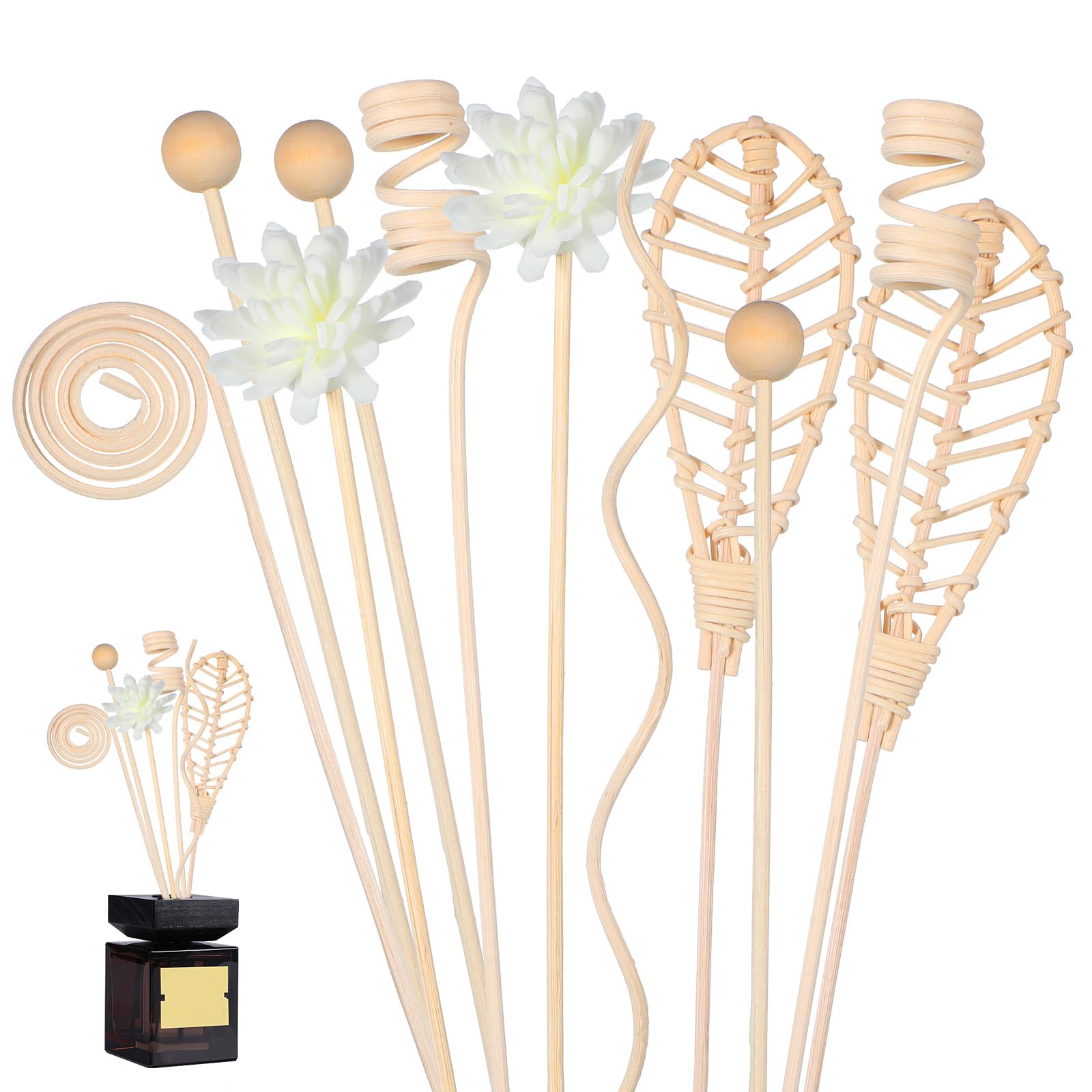 Photo 1 of 12 PCS Reed Diffuser Sticks, 11 Inch Natural Rattan Reed Stick Fragrance Diffusers Replacement Refill Sticks Scent Diffuser Accessory for Home Office Bedroom Bathroom Decor