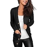 VERABENDI Women Long Sleeve Snaps Button Down V Neck Cute Knit Sweater Cardigan