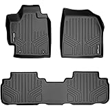 SMARTLINER Custom Fit Floor Mats 2 Row Liner Set Black for 2008-2013 Toyota Highlander Non Hybrid