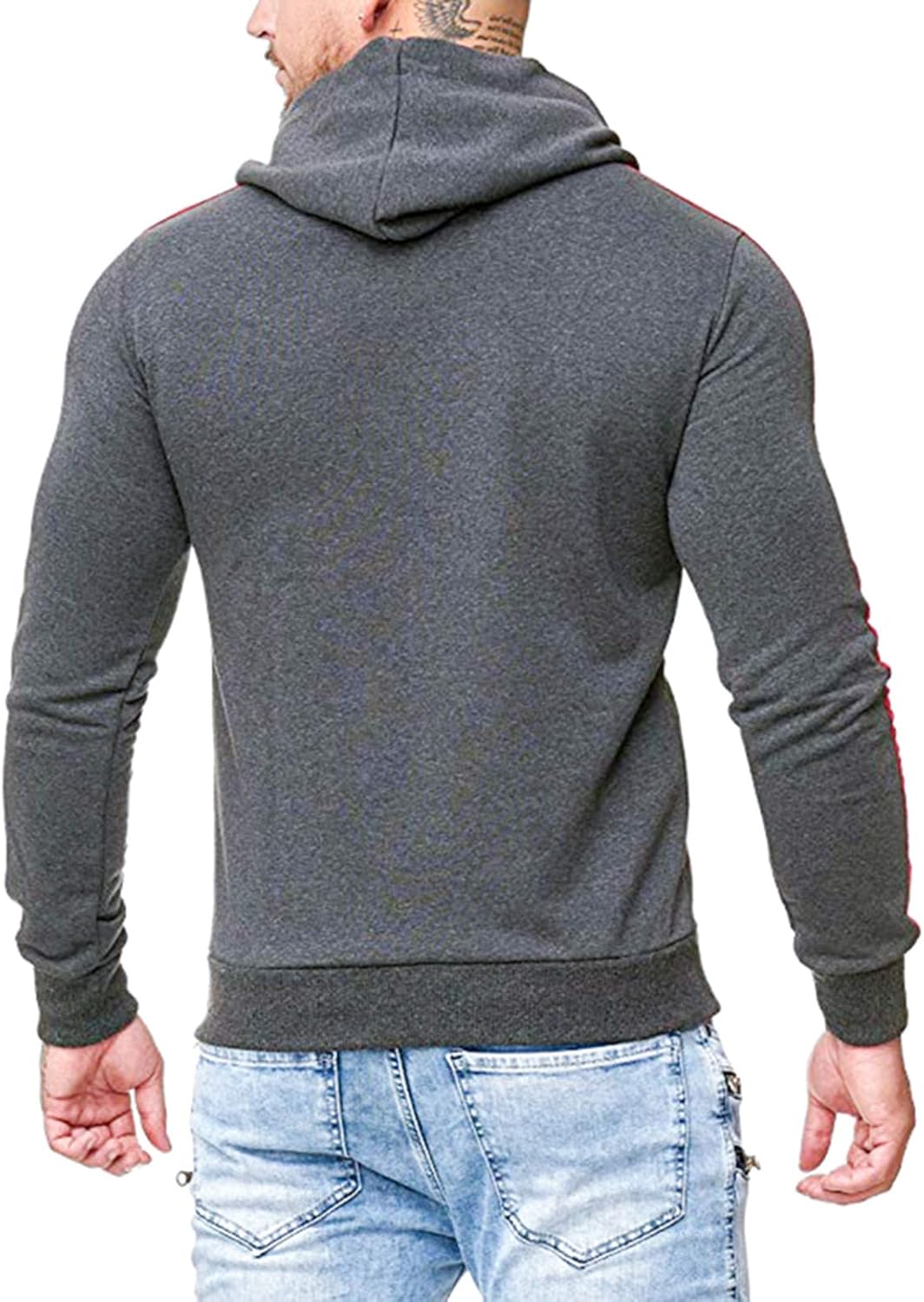 Rela Bota Mens Athletic Hoodie Fashion Hooded Sweatshirt Casual Contrast Fleece Pullover: Clothing