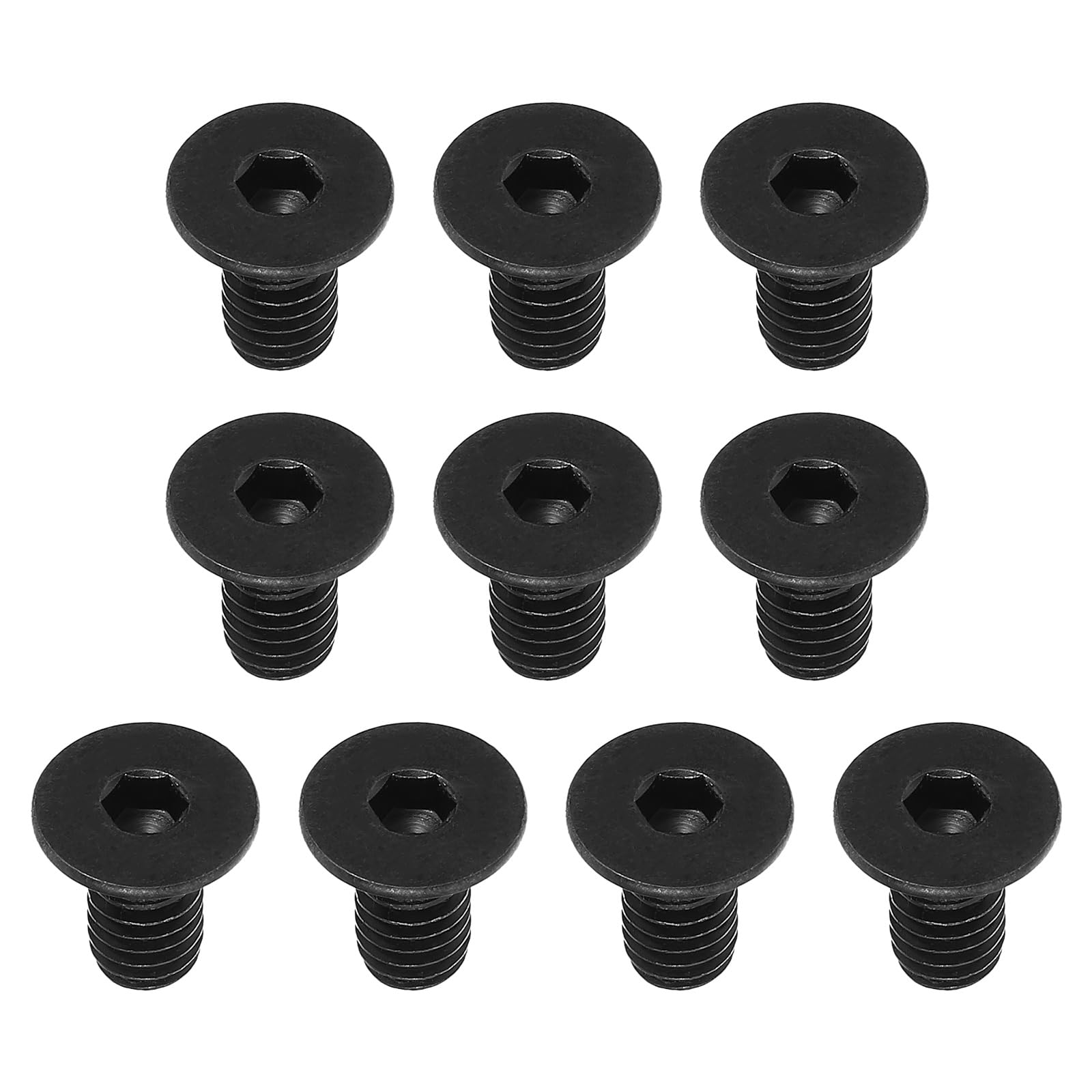 PATIKIL 5/16-18 x 5/8" Flat Head Socket Cap Screws, 10 Pack Flat Countersunk Bolts Carbon Steel Hex Socket Drive Machine Screws Full Thread Black Oxide Grade 10.9