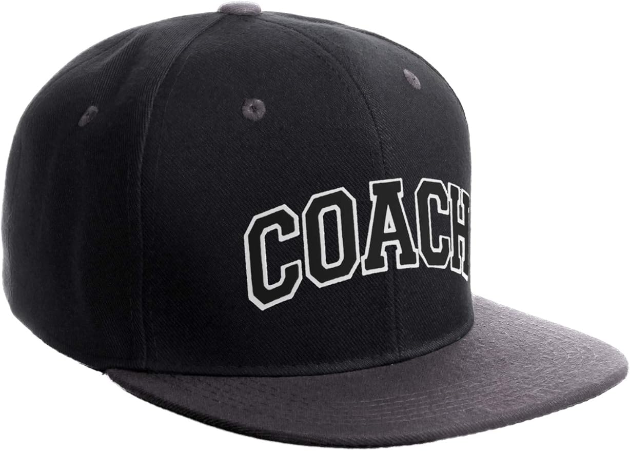 Original Team Coach Snapback Hat Classic Layered Arched Letters Flat