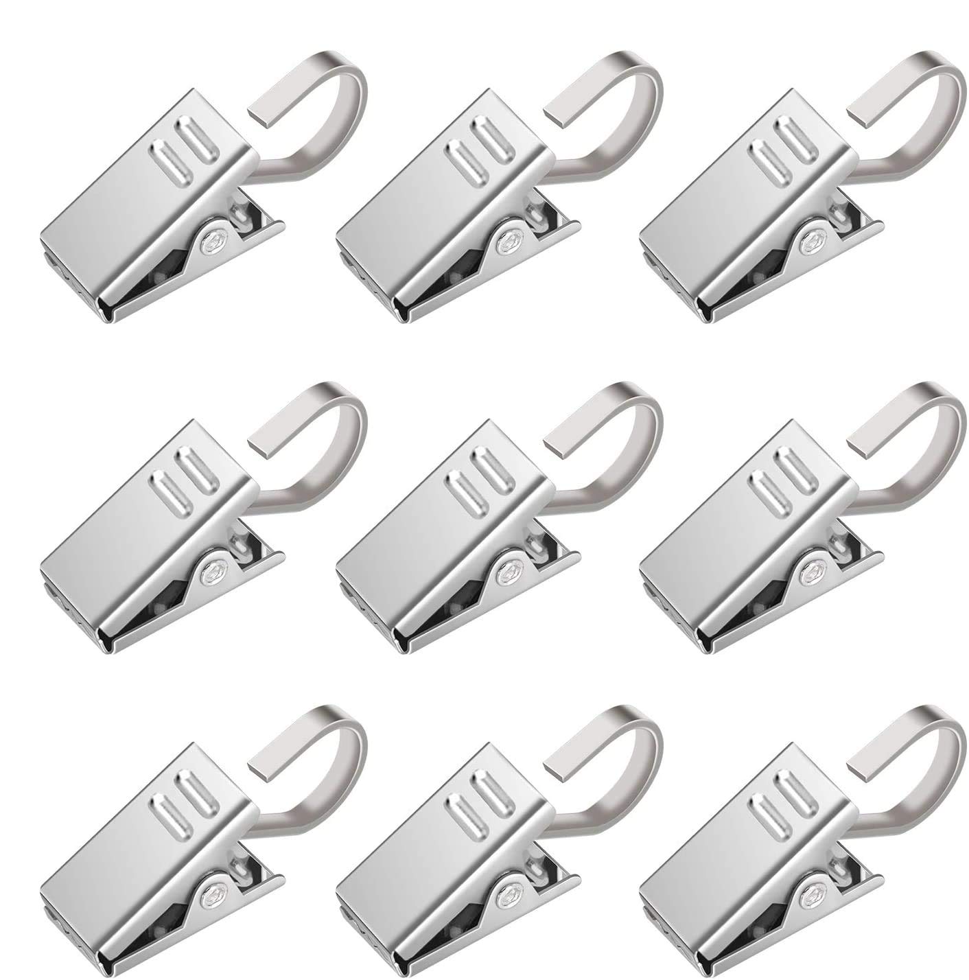 OOTSR 60 Pack Stainless Steel Curtain Clips, Nickel Hanger Clips for Home Decoration, Photos, Art Craft Display and Outdoor Activities Supplies