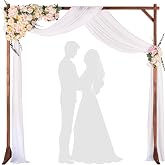 IDZO 7.2FT Wooden Wedding Arch Stand &ndash; Acacia Wood Garden Arch, Wedding Backdrop, Ceremony Arbor for Outdoor &amp; Indoor Events, Supports Floral, Fabric, Balloon &amp; Lamp Decorations for Wedding Arches