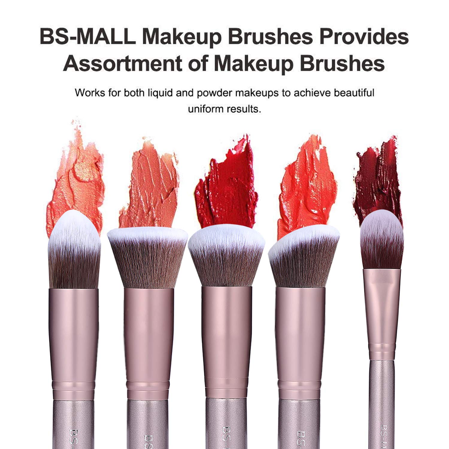 BS-MALL Makeup Brush Set 18 PCS Premium Synthetic Kabuki Foundation Eyebrow Eyeshadow Concealer Blending Eyeliner Comestic Brushes Champagne (Purple Silver): Beauty