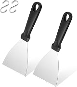 Herogo 2 Piece Griddle Scraper Stainless Steel Slant Edge Handle view 1