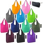 BeeGreen 12 Pack Bulk Reusable Grocery Bags Multicolor Durable Machine Washable Grocery Bags for Shopping X-Large 50LBS Heavy Duty Folding Reusable Bags Totes with Zipper Storage Bag