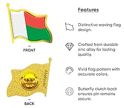 Madagascar Flag Lapel Pin - Enamel Metal National