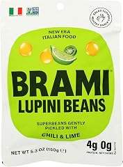 BRAMI Lupini Beans Snacks, Chili & Lime | 7g Plant Protein, 0g Net Carbs | Vegan, Vegetarian, Keto, Plant Based, Mediterranea