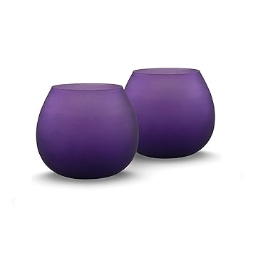 Homesake® Violet Frost Pot Votive Candle Holder for Birthday, Diwali Decoration, Scented - Fragrance Candles with Glass Decorative TeaLight Candle Stand kit For Home, Room, Bedroom, Bathroom and Mandir Decor | Pack of 2