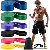Soulchen 6 Pcs Resistance Bands Set Pull up Bands for Men Women Resistance Training with Door Anchor and Storage Bag for Physical Therapy, Muscle Training Aid, Fitness