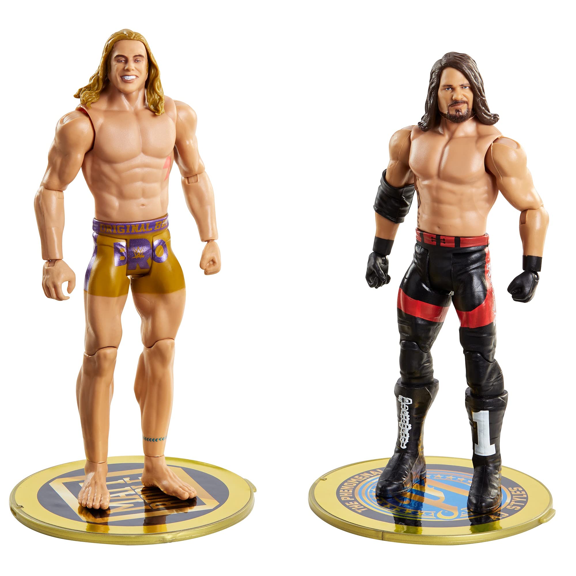 WWE GVJ21 Championship Showdown AJ Styles vs Riddle 2-Pack, Multicolor, 17.0 cm*4.0 cm*8.0 cm
