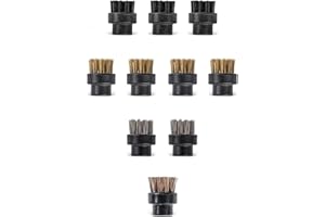 Dupray Small Brushes – Brass, Horsehair, Nylon & Stainless Steel Steam Cleaner Accessories for Grout, Tile, Oven, Car, Kitche