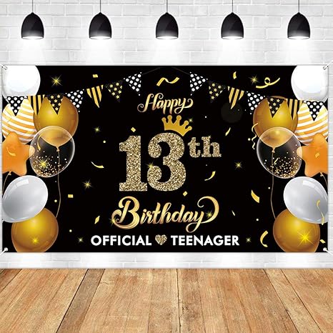 Amazon.com: WATINC Happy 13th Birthday Backdrop Banner Official ...